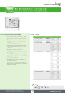 Non-dimmable electronic control gear units