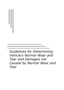 Guidelines for Determining Vehicle`s Normal Wear and Tear and