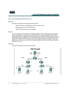 Lab 2.5.2b Controlling TCP/IP Services