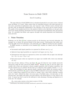 Noise Sources in Bulk CMOS