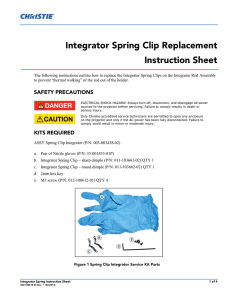 Integrator Spring Clip Replacement Instruction Sheet