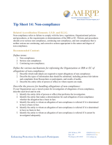 Tip Sheet 14: Non-compliance