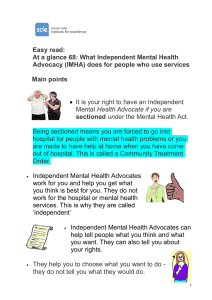 Easy read: At a glance 68: What Independent Mental Health