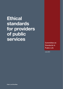 Ethical standards for providers of public services