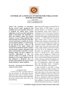 control of a four leg inverter for unbalanced power networks