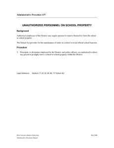 unauthorized personnel on school property