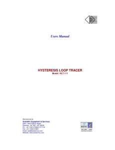 Users Manual HYSTERESIS LOOP TRACER