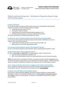 FAQs for Authorized Inspectors – Verification of Inspection Reports