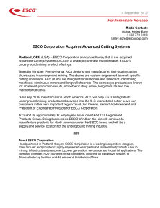 For Immediate Release ESCO Corporation Acquires Advanced