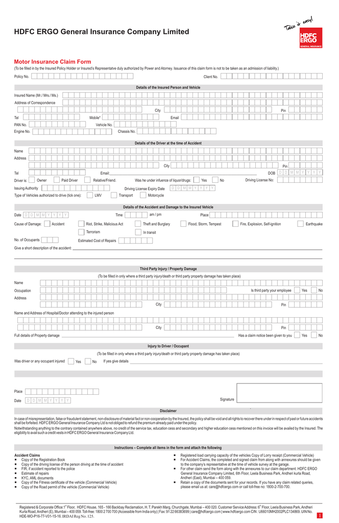 Hdfc ergo health insurance policy brochure pdf information