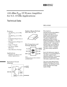 +22 dBm PSAT 3V Power Amplifier for 0.5– 6 GHz Applications