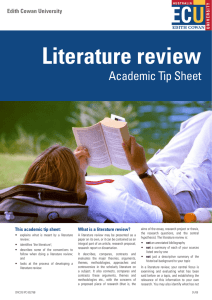 Literature review - Edith Cowan University