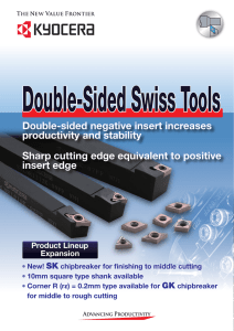 Double-sided negative insert increases productivity and stability