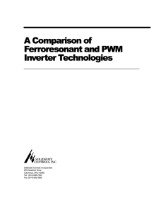 A Comparison of Ferroresonant and PWM Inverter