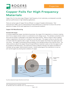 Copper Foils for High Frequency Circuit Materials