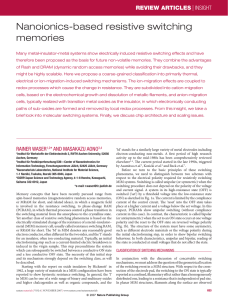 Nanoionics-based resistive switching memories