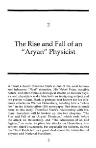 The Rise and Fall of an "Aryan" Physicist