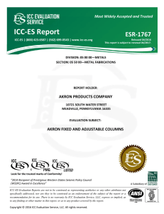 ESR-1767 - Akron Products Company - ICC-ES