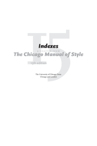 book indexes - University of Chicago Press