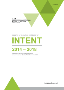 Ministry of Education Statement of Intent 2014-2018