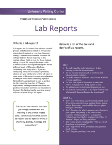 Lab Reports