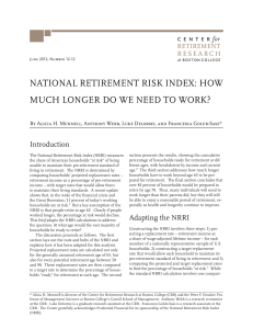 national retirement risk index: how much longer do we need to work?