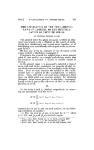 THE APPLICATION OF THE FUNDAMENTAL LAWS OF ALGEBRA