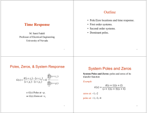 Time Response Outline System Poles and Zeros
