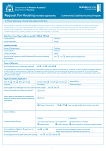 Request For Housing(multiple applicants) Community Disability