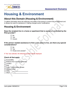 Housing and Environment