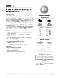 CM1214 - 1 and 2-Channel AC Signal ESD Protector