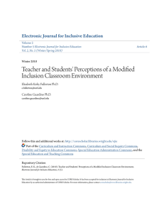 Teacher and Students` Perceptions of a Modified
