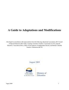 A Guide to Adaptations and Modifications