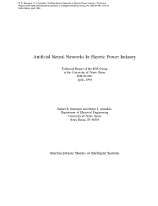 Artificial Neural Networks in Electric Power Industry,” Technical