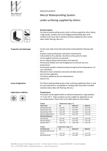 Wecryl Waterproofing System under surfacing supplied by others B12