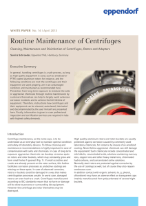 Routine Maintenance of Centrifuges