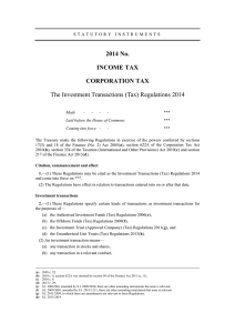 The Investment Transactions (Tax) Regulations 2014