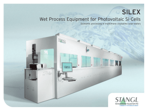 Wet Process Equipment for Photovoltaic Si-Cells