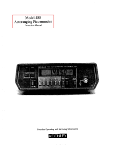 Model 485 Autoranging Picoammeter Instruction Manual