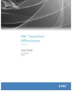 EMC SourceOne Offline Access 7.2 User Guide