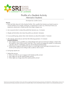 Profile of a Student Activity