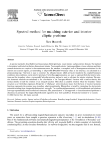 Spectral method for matching exterior and interior elliptic