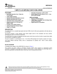 1.0 Gbps to 4.25 Gbps Multi-Rate VCSEL Driver