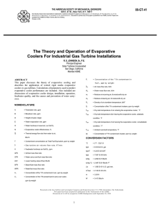 The Theory and Operation of Evaporative Coolers For Industrial Gas