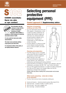 S102 - Selecting personal protective equipment
