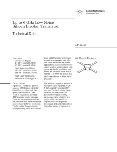 Up to 6 GHz Low Noise Silicon Bipolar Transistor Technical Data