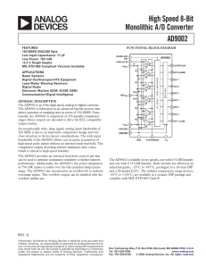 AD9002 High Speed 8-Bit Monolithic A/D Converter (REV. G)