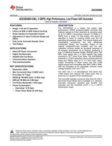 ADC083000 8-Bit, 3 GSPS, High Performance, Low Power A/D