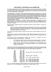 IARU REGION 1 VHF/UHF/Microwaves BANDPLANS