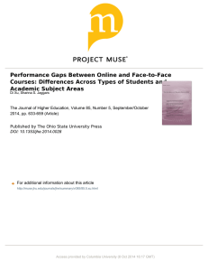 Performance Gaps Between Online and Face-to